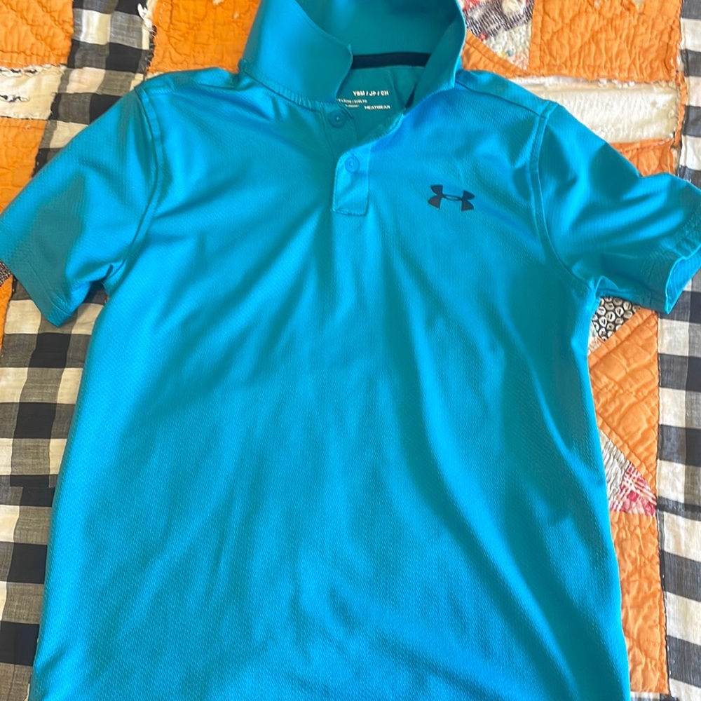 Boys youth Golf button up under amour